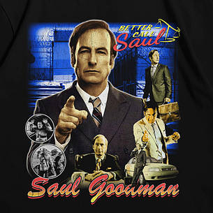 Футболка з принтом Краще Дзвоніть Солу - Better Call Saul M Чорний, фото 3