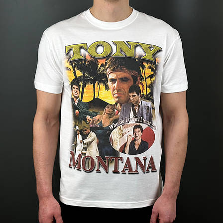Футболка з принтом Scarface Обличчя зі шрамом - Tony Montana XL Білий, фото 1