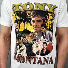 Футболка з принтом Scarface Обличчя зі шрамом - Tony Montana XL Білий, фото 3