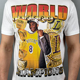 Футболка з принтом Kobe Bryant NBA Rings XXL Білий, фото 3