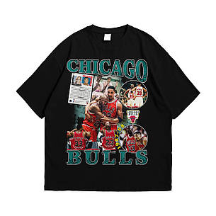 Футболка з принтом Chicago Bulls M Чорний, фото 1