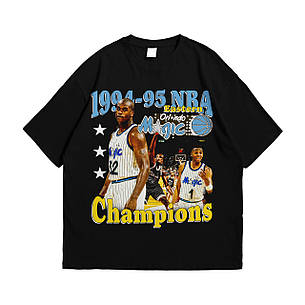 Футболка з принтом баскетбольна Shaquille O'Neal Orlando Magic XXL Чорний, фото 1