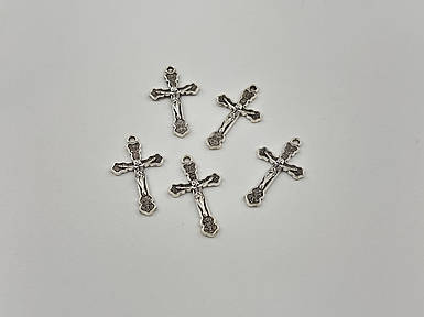 Хрестики металеві колір "срібло" 34х20 мм Товари для рукоділля та творчості