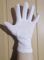 Перчатки хлопковые белые шитые для официанта, ювелира, библиотекаря и т.д.