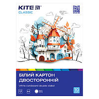 Картон білий 10 аркушів A4 Classic Kite K-254