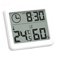Портативний термометр гігрометр годинник HTC-5 White