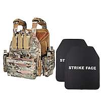 Бронежилет 6 класу Yakeda Cordura 1000D M 2,9 кг мультикам із системою швидкого скидання MOLLE + 16 підсумків