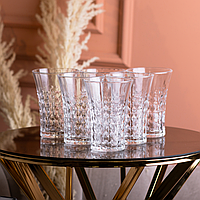 Набор стаканов фигурных под хрусталь 6 штук по 380 мл в элегантном дизайне, стаканы под турецкий чай