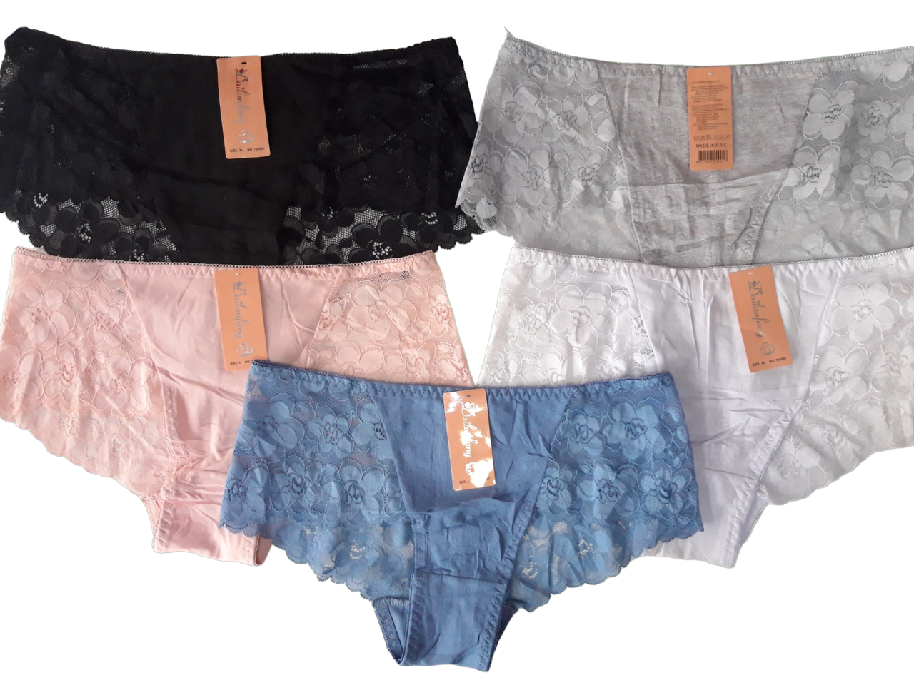 Трусики Бавовняні з Мереживом Мікс 12шт (720001), фото 1