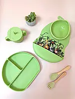 Силиконовая посуда, детская посудка, безопасная посуда для детей из 6 предметов