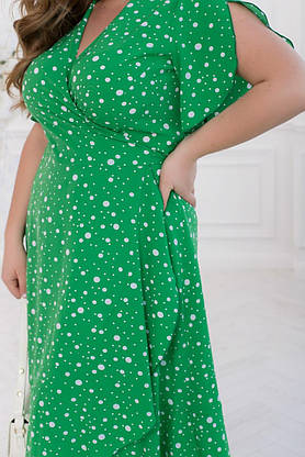 Літня жіноча сукня міді на запах салатова ЮР/-2355, фото 3