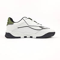 Мужские демисезонные кроссовки Adidas Niteball ІІ (белые с оливковым) повседневные кроссы 11161 Адидас тренд