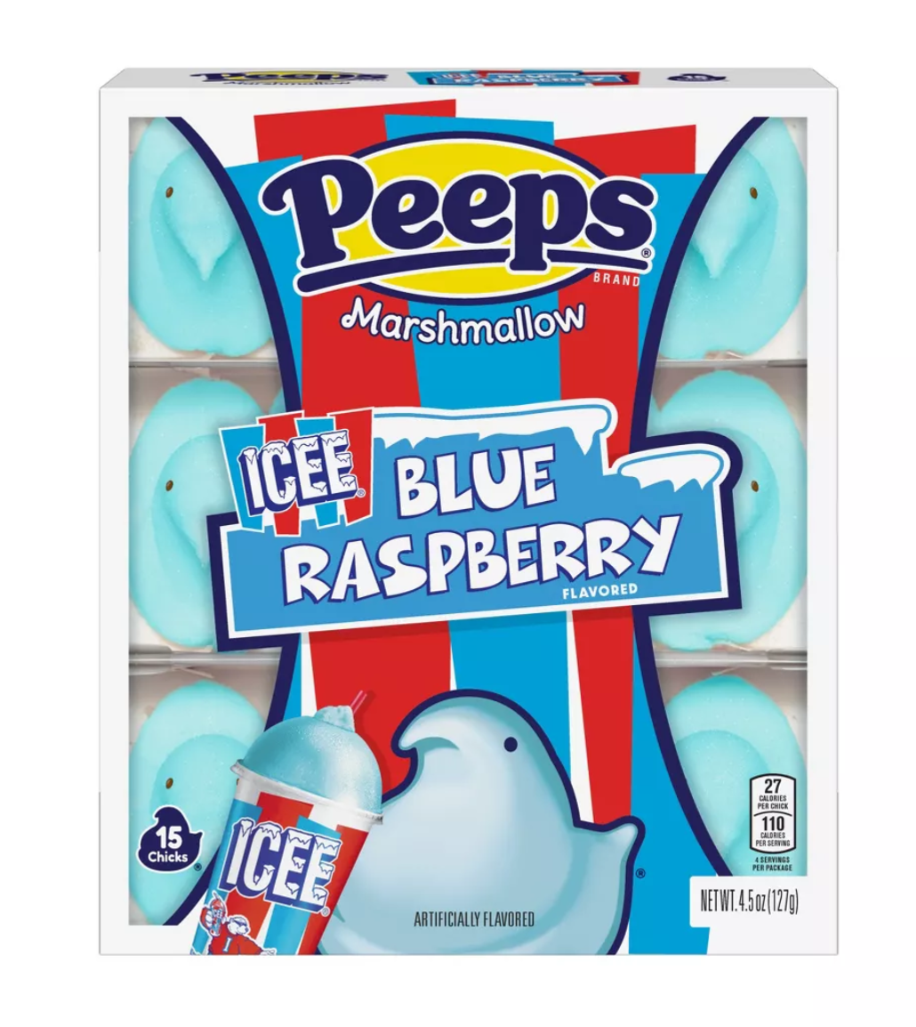 Маршмеллоу Peeps Marshmallow Icee Blue Raspberry Chicks 15шт, 127 г