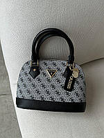 Женская сумка Guess (серая с чёрным) модная стильная вместительная сумка AS499 тренд