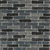 3д панели для стен, самоклейка под кирпич черно-синий Екатеринославский 700x770x5мм (342) SW-00000879