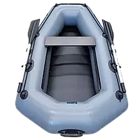 Одноместная надувная резиновая лодка из армированного ПВХ, Бюджетная весельная гребная лодка для рыболовли Серый