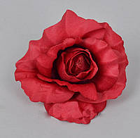 Штучна квітка Роза з тканини Червона гостролиста 10 см. арт 3710-26