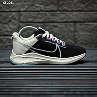 Мужские демисезонные кроссовки Nike ZOOM (черные с белым) стильные кроссовки KS 2021 Найк тренд