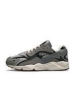 Мужские демисезонные кроссовки Nike Air Huarache Runner Gray Olive (серые) повседневные кроссы A2171 Найк