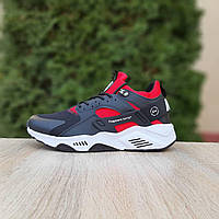 Мужские демисезонные кроссовки Nike Air Huarache x Fragment Design (черные с красным) модные 11155 Найк тренд