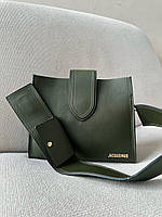 Жіноча сумка Jacquemus (темно-зелена) стильна модна крута сумочка AS512 house