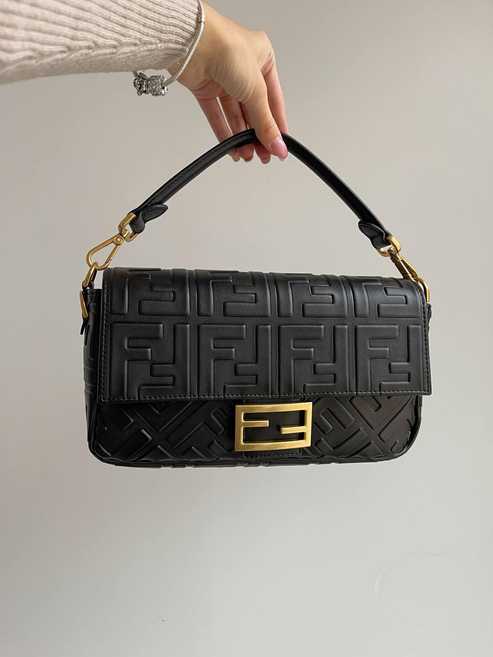 Жіноча сумка Fendi (чорна) красива стильна містка ділова сумка art032 vkross