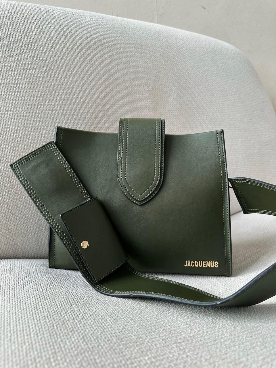 Жіноча сумка Jacquemus (темно-зелена) стильна модна крута сумочка AS512 vkross, фото 1