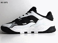 Мужские демисезонные кроссовки Adidas Niteball ll (белые с черным) стильные повседневные кроссы KS 1971 Адидас