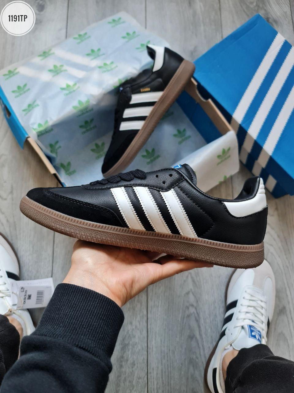 Чоловічі демісезонні кросівки Adidas Samba (чорні) стильні повсякденні кроси 1191TP Адідас vkross