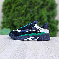 Женские демисезонные кроссовки Adidas Niteball ll (черные с зеленым) стильные повседневные кроссы 20881 Адидас