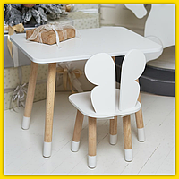 Дитячий комплект яскравого меблів стіл стіл стільчик для малюка, столик і стільчик із дерева для занять ігор та розвитку