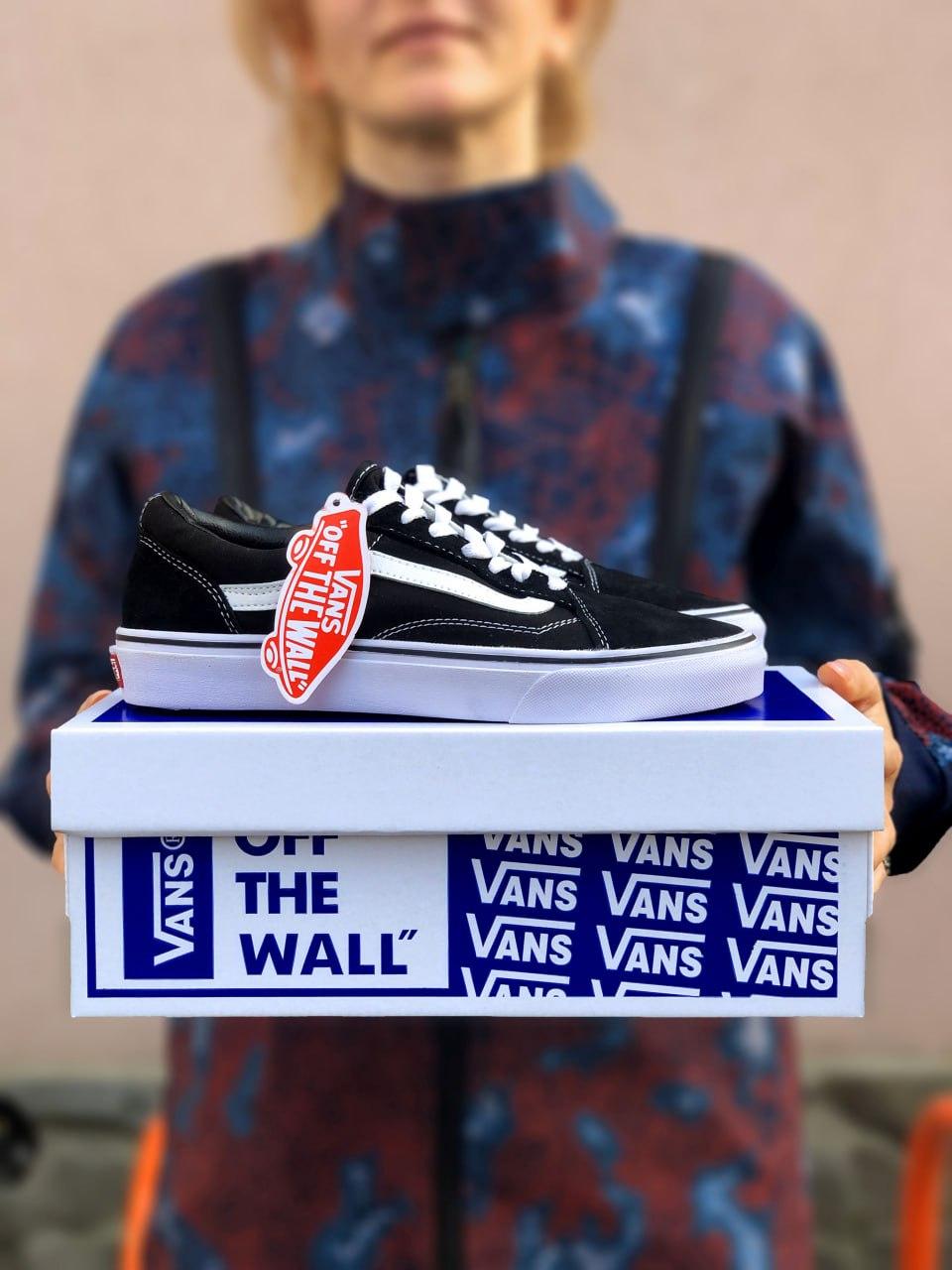 Чоловічі кеди Vans Old Skool (чорно-білі) низькі повсякденні кеди 7024 Ванс vkross