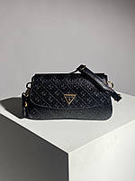 Женская сумка Guess Cordelia Flap Shoulder Bag Black (черная) стильная крутая сумочка KIS17088 vkross