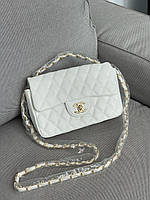 Женская сумка Chanel 1.55 White (белая) красивая вместительная роскошная сумочка KIS04020 тренд