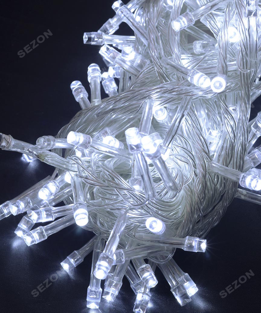 Новогодняя светодиодная лед гирлянда 300 LED 18 м белый Б3842-13 - фото 2 - id-p2179042013