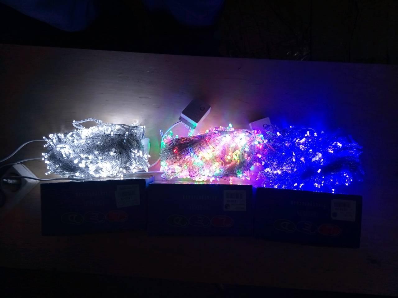 Новогодняя светодиодная лед гирлянда 300 LED 18 м белый Б3842-13 - фото 4 - id-p2179042013