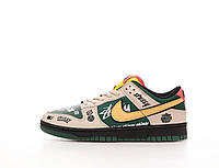 Мужские кроссовки Nike SB Dunk Low x Stussy (бежево-зеленые) повседневные демисезонные кроссовки 14616 Найк 42