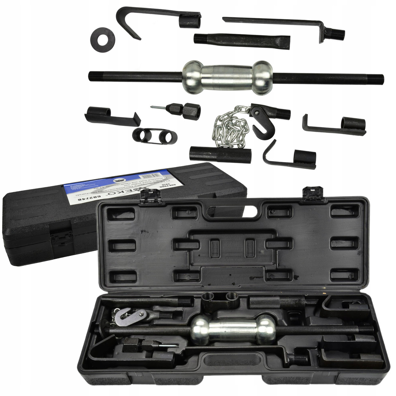 Набір для кузовного ремонту зі зворотним молотком 9 од. Geko G02746