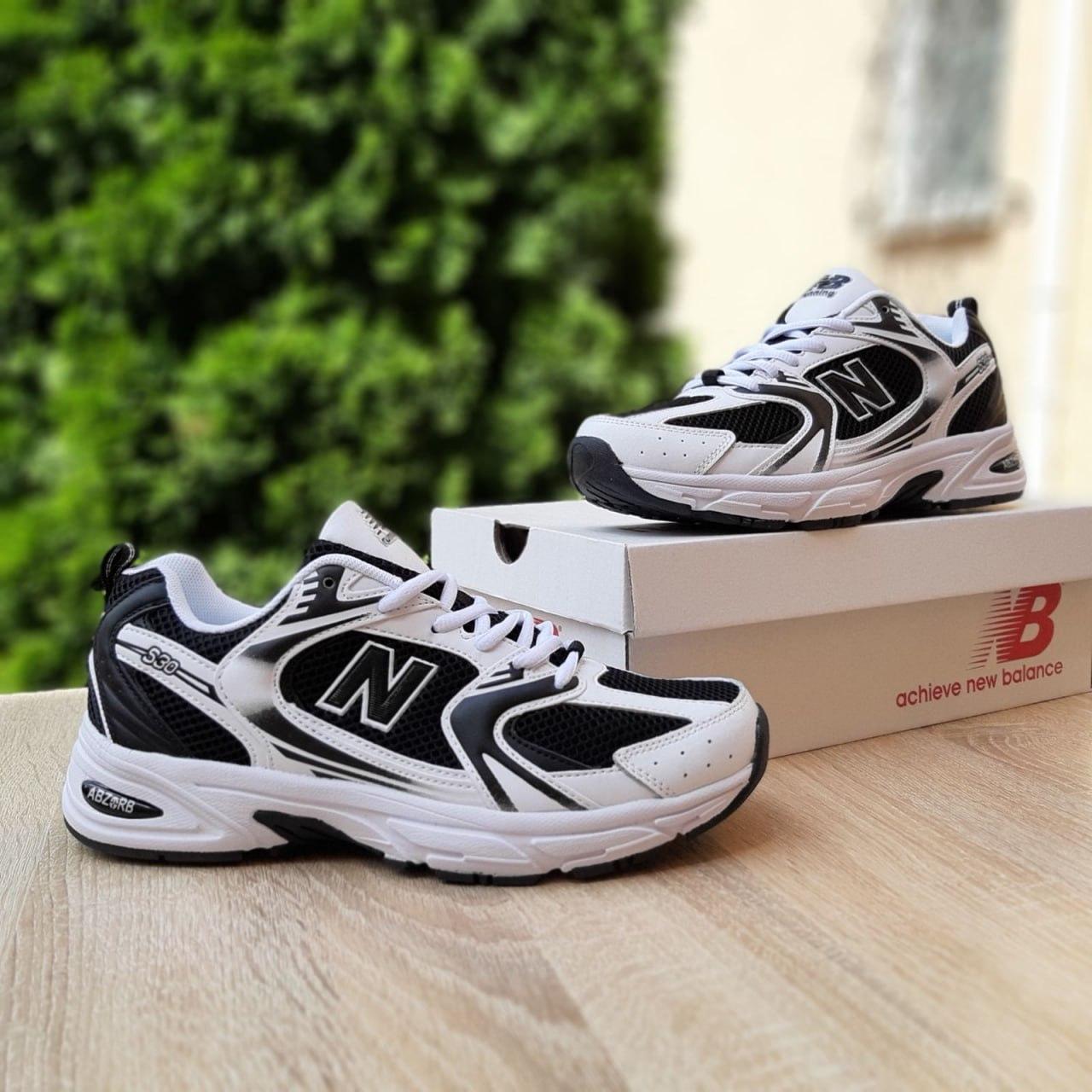 Чоловічі кросівки New Balance 530 (білі з чорним) стильні спортивні кроси 11147 Нью Беленс vkross
