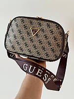 Женская сумка Guess Double Bag Silver (серая) красивая сумочка на длинном ремне b13 тренд