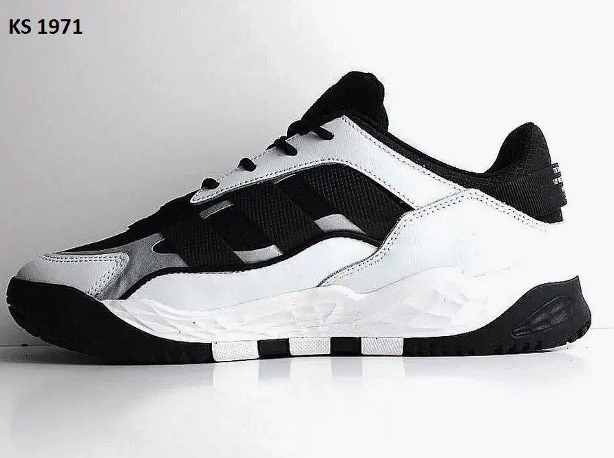 Чоловічі демісезонні кросівки Adidas Niteball ll (білі з чорним) стильні повсякденні кроси KS 1971 Адідас vkross