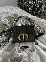 Женская сумка Cristian Dior Montaigne Black Leather (черная) красивая удобная стильная сумочка torba0243