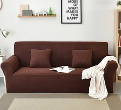 Чохол на диван малютку 145х185 з підлокітниками жаккард, еластичні чохли на двомісні дивани Коричневий