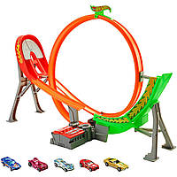 Hot Wheels Трек Хот Вилс Безумный форсаж с 5 машинками Power Shift Raceway