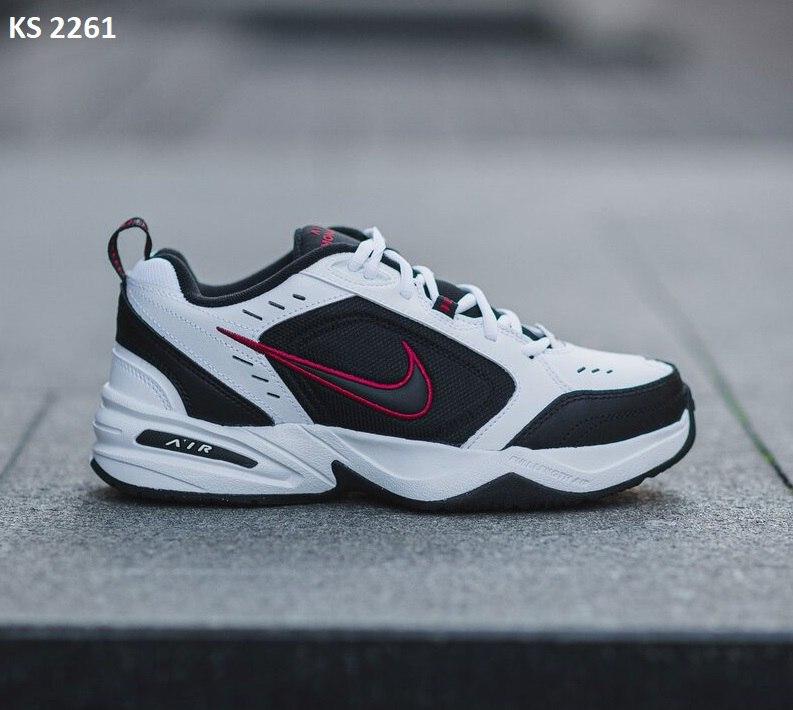Чоловічі кросівки Nike Air Monarch 4 (біло-червоні) модні повсякденні кросівки KS 2261 Найк vkross