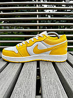 Мужские демисезонные кроссовки Nike Air Jordan low (yellow) (желтые) модные повседневные кроссы 282-17 Найк