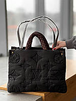 Женская сумка Louis Vuitton PUFF Onthego GM Black (чёрная) роскошная изящная вместительная сумка torba0261