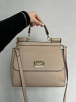 Женская сумка Dolce & Gabbana (бежевая) красивая молодёжная стильная сумочка AS526 house