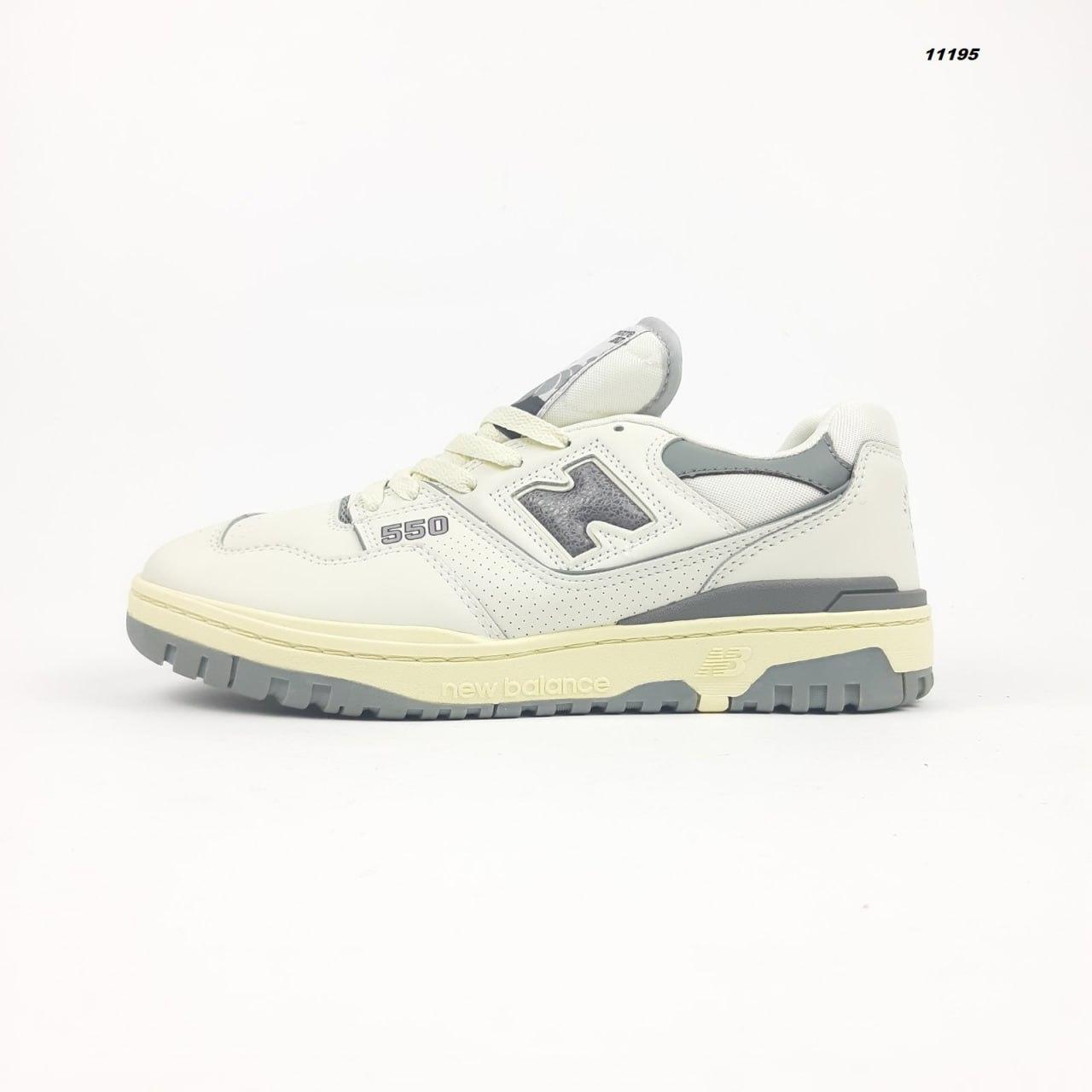 Чоловічі демісезонні кросівки New Balance 550 (біло-сірі) спортивні стильні кроси 11195 Нью Беленс vkross