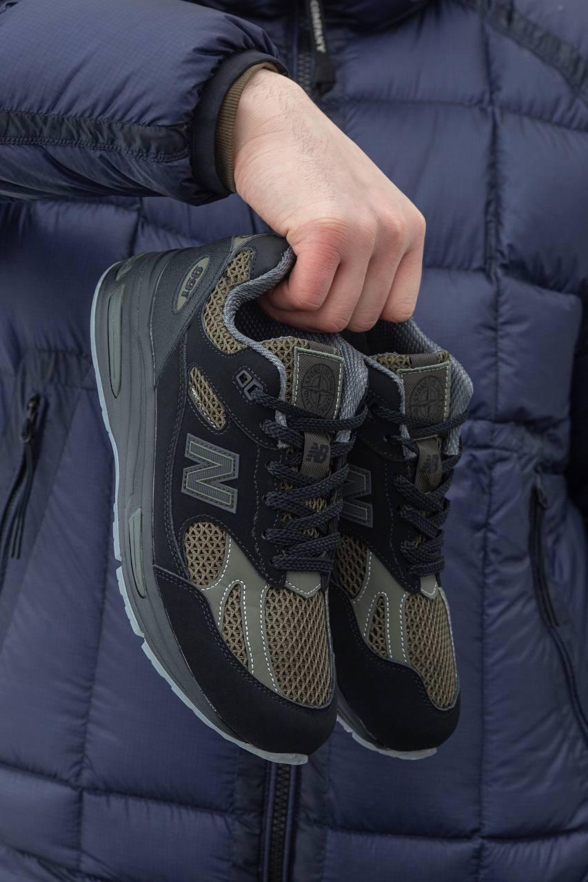 Чоловічі кросівки New Balance 991 v2 x Stone Island (чорні із зеленим) спортивні стильні кроси 1535 НБ vkross, фото 1